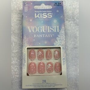 New KISS Voguish Fantasy Pink and White Press-On Nails
